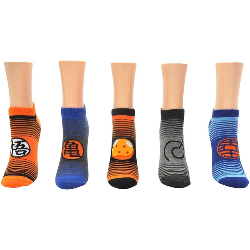 Dragon Ball Super Stripe 5 Pair Pack Lowcut Socks, One Size
